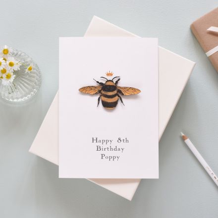 Blue handpainted and etched butterflies mounted on a mother's day card