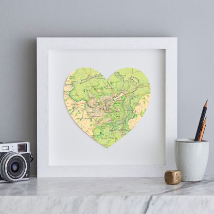 Map heart of Bath, in a white box frame.