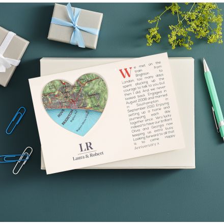 Where We Met Personalised Map Anniversary Card