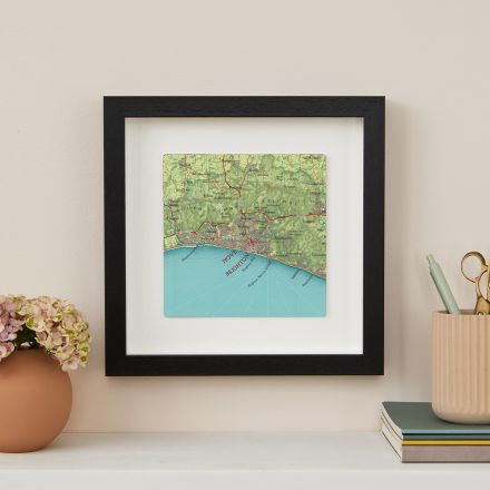 Brighton map print in black box frame