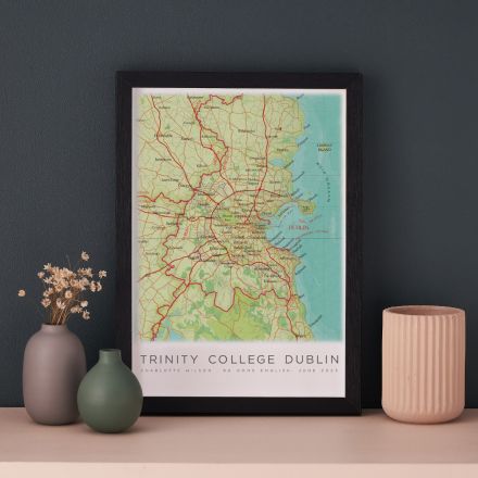 Dublin map print graduation gift