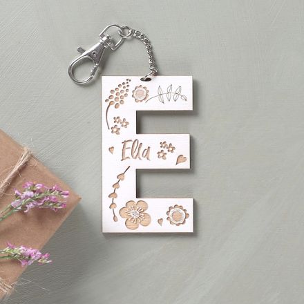Personalised Engraved Letter Keyring