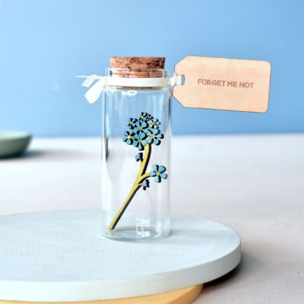 Forget Me Not Miniature Message Bottle Gift