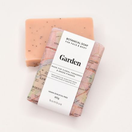 Handmade Garden soap wrapped in map packaging