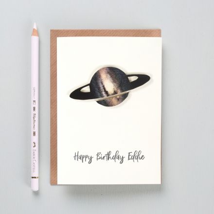 Personalised planet birthday card