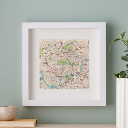 London map print with white frame