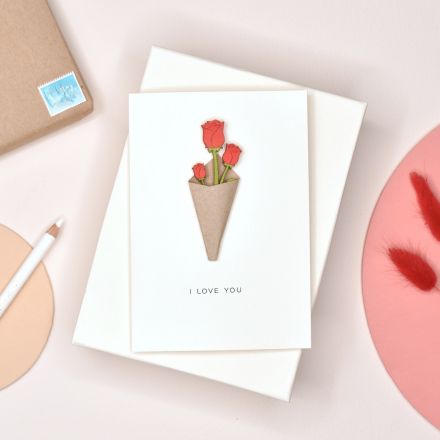 Red roses Valentine's card