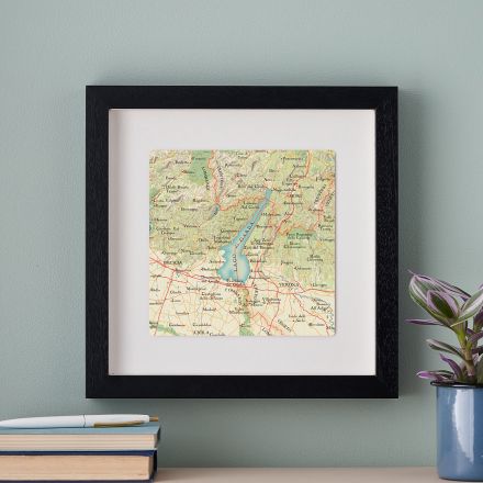 Lake Garda map in black box frame