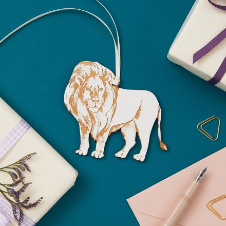 Elephant keepsake hanging decoration with cream ribbon