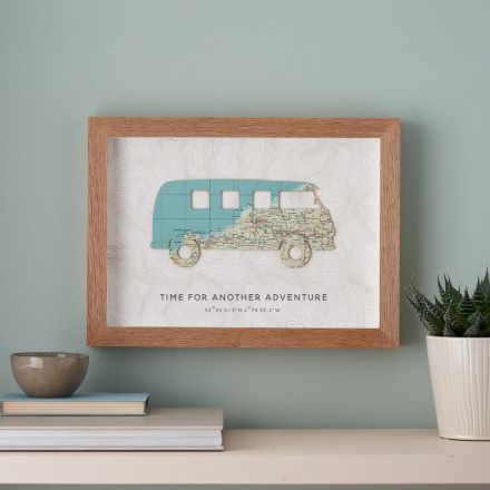 Map motorbike artwork with printed personalised message