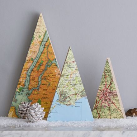 Personalised Map Tree Christmas Decoration