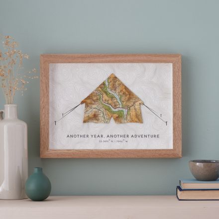 Personalised Map Tent Father's Day Framed Gift