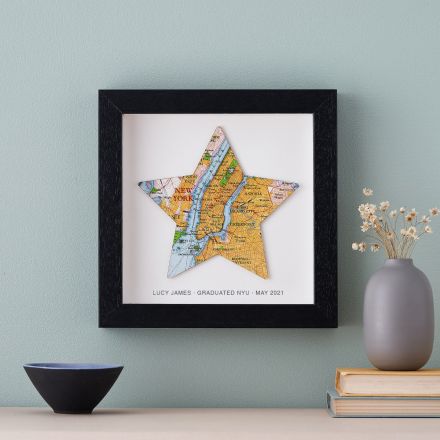 Personalised Map Star Print Graduation Gift