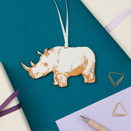 Hanging rhino keepsake decoration