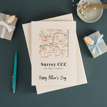 Personalised Map Cricket Club Father’s Day Card