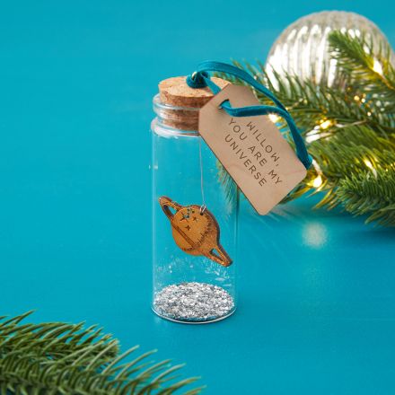 Universe glass bottle Christmas bauble