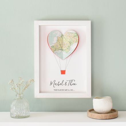 Personalised Map Hot Air Balloon Print