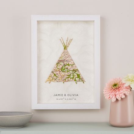 Map motorbike artwork with printed personalised message