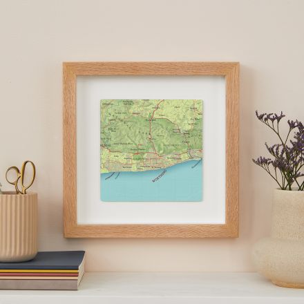 Framed Sussex map print