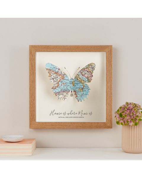 Map butterfly light wood.