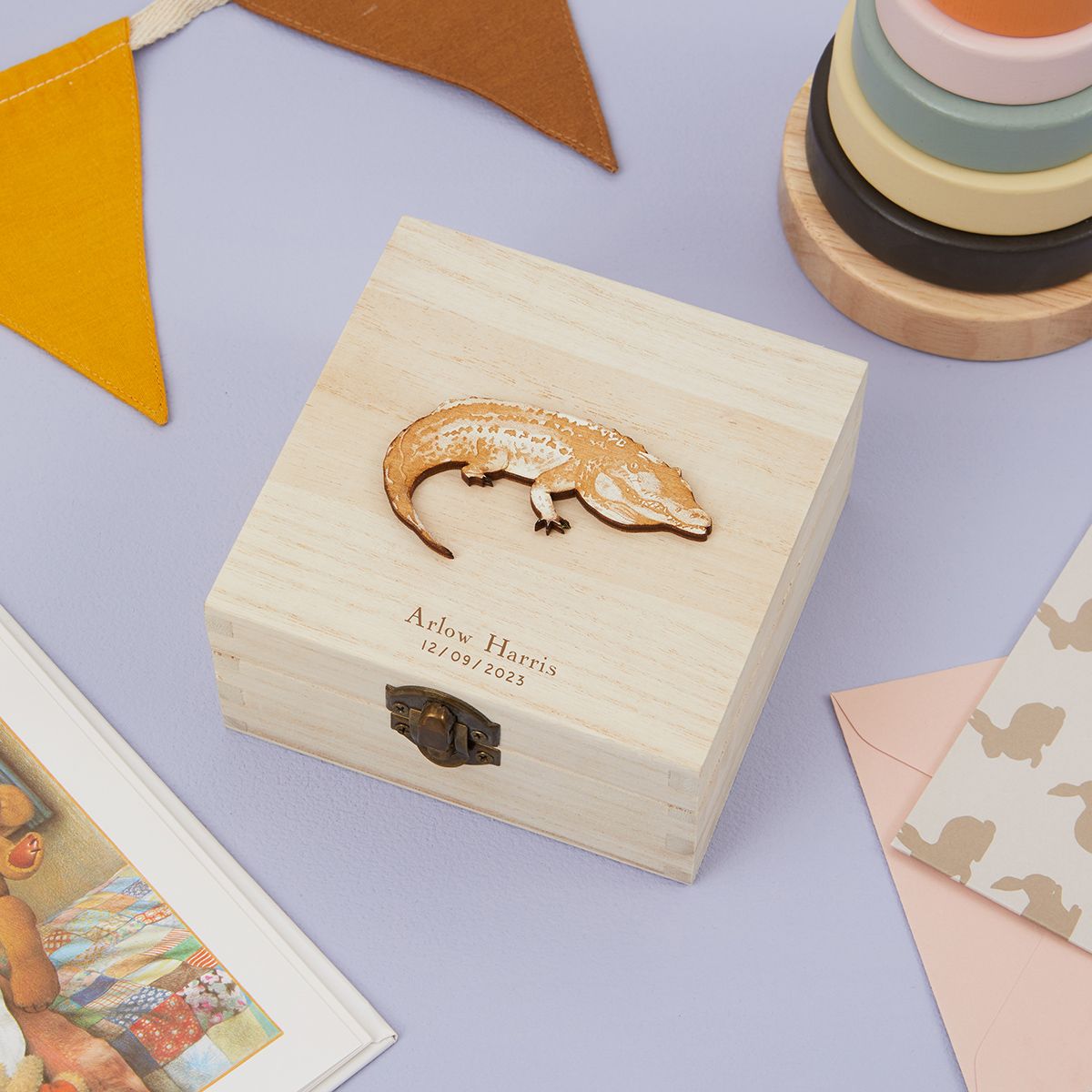 Keepsake christening box Crocodile storage box