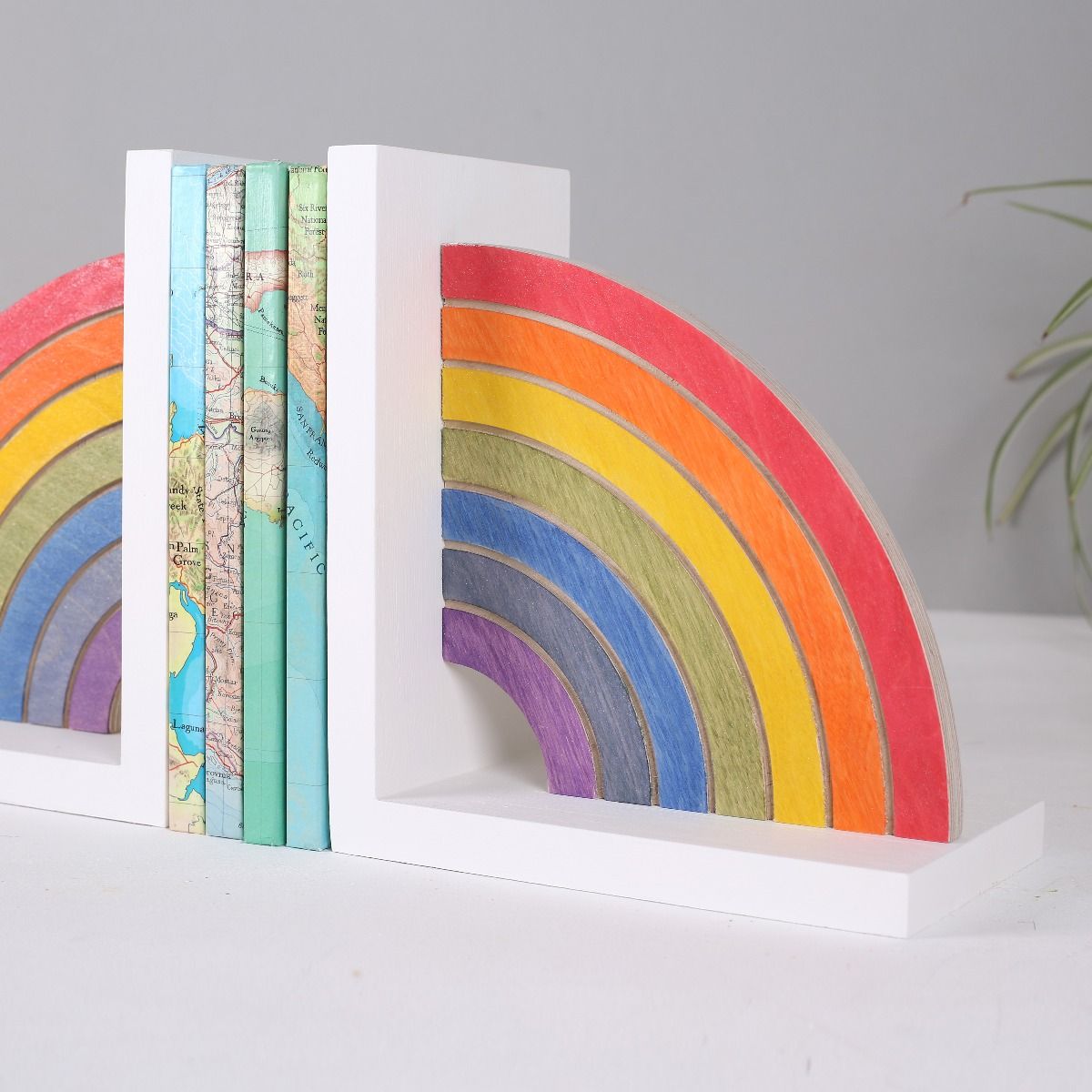 Rainbow bookend handmade children's birthday gift
