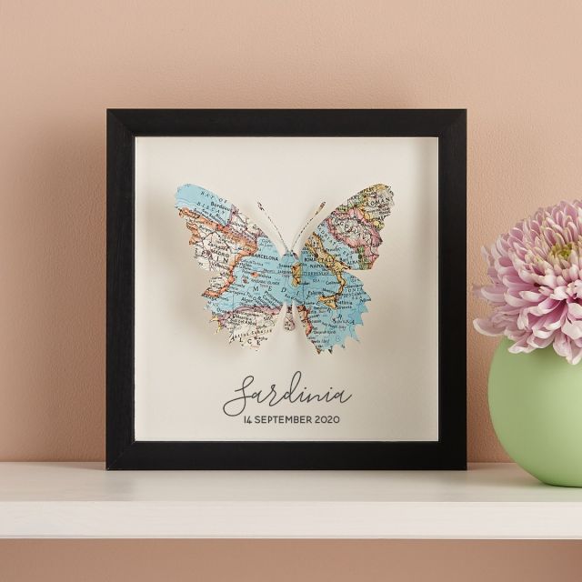 Mini map butterfly black frame