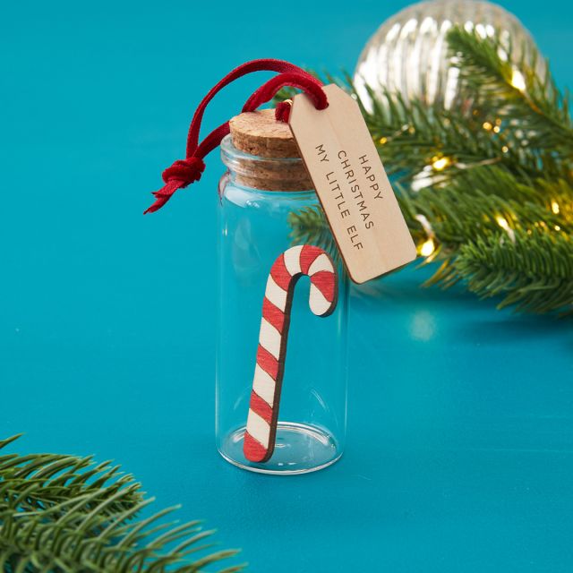 Candy cane glass bauble decoration