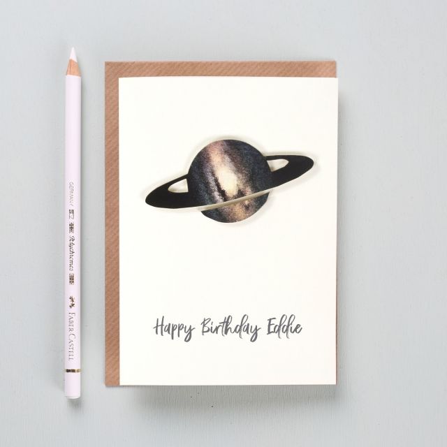 Personalised planet birthday card