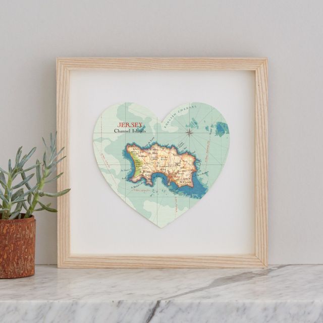 Jersey map heart print