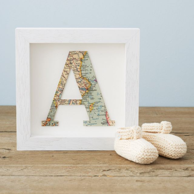 Personalised map location initial 21cm